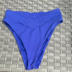 Aerie Textured Blue Swim Bottom